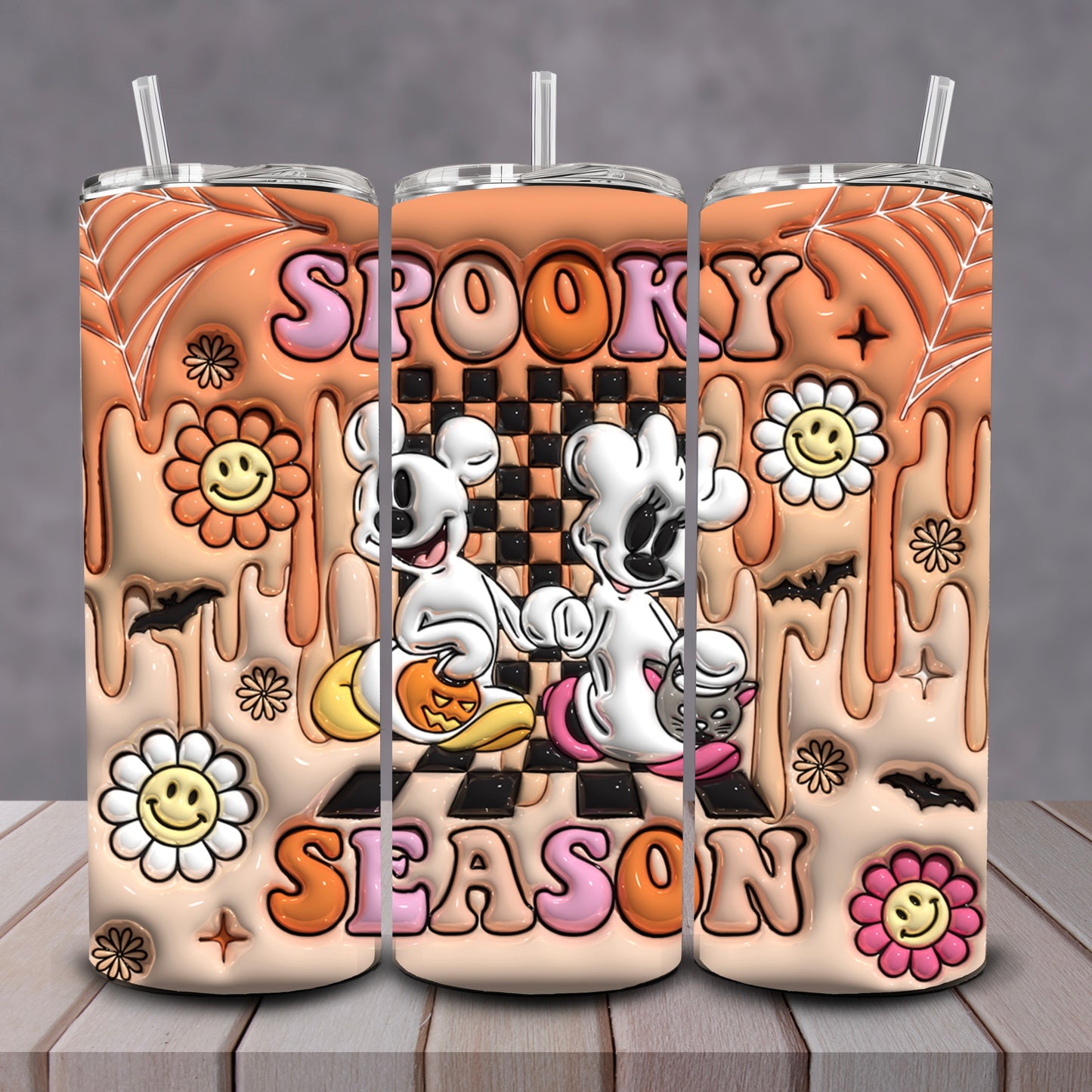3D Mickey + Minnie Spooky Tumbler