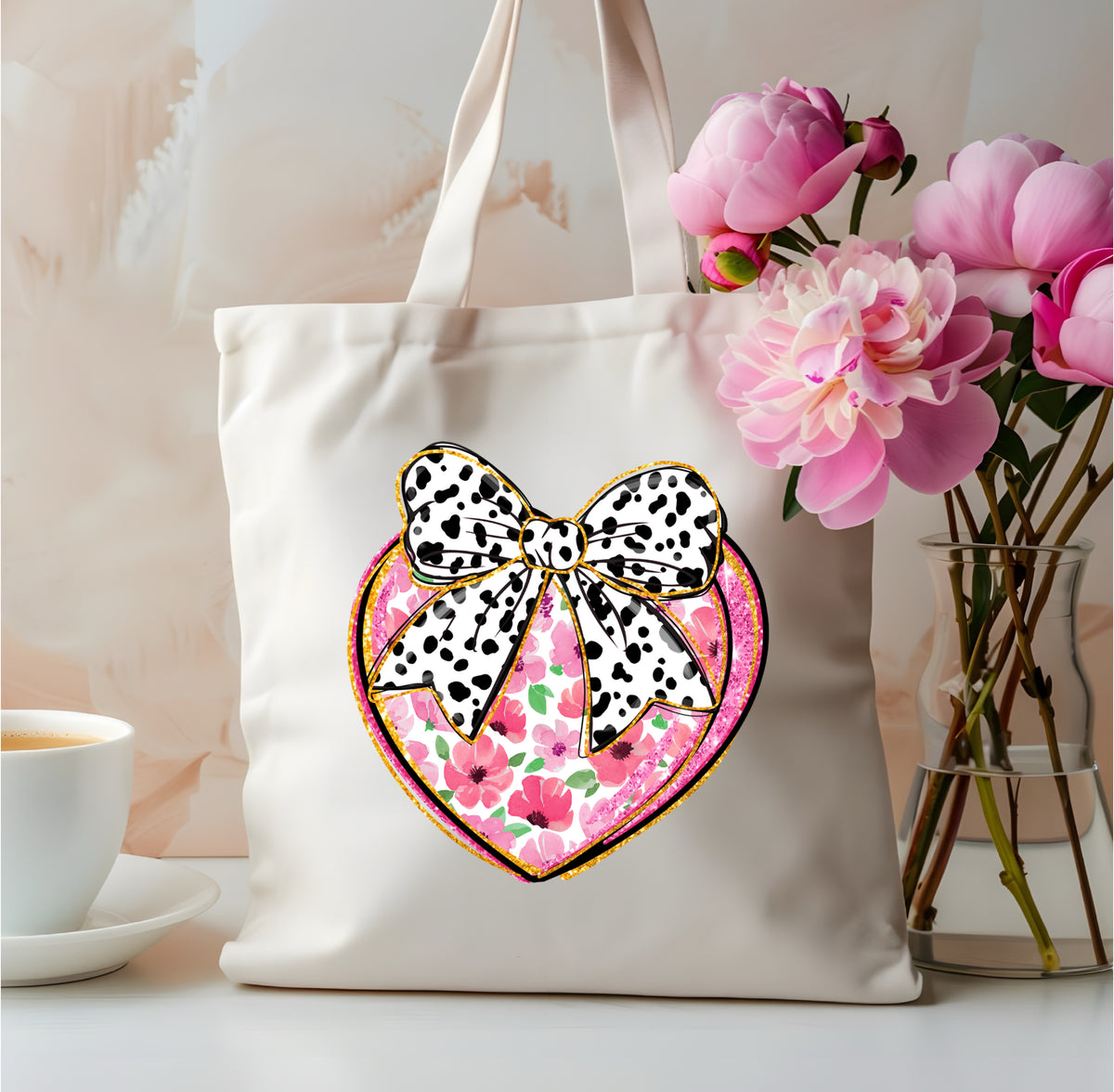 Flowery Heart Bow