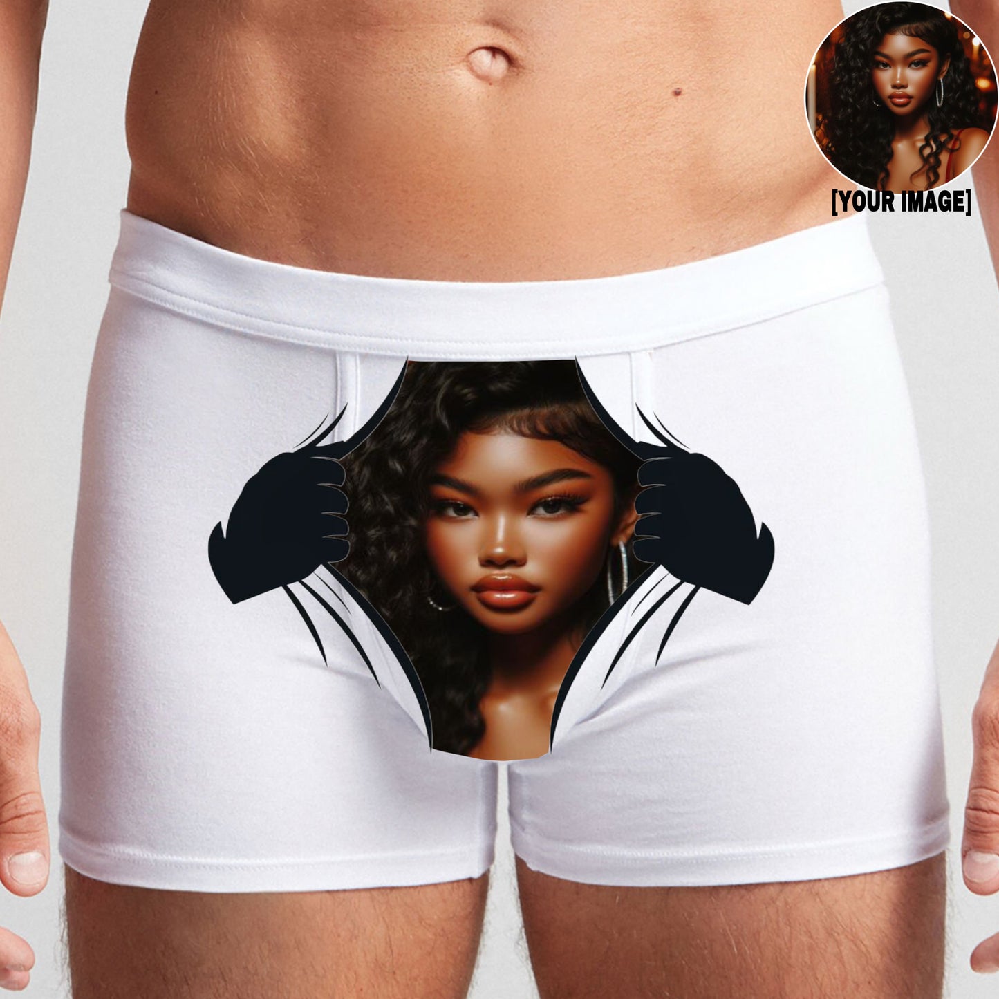 Face On Body Boxer Shorts Peeka-Boo
