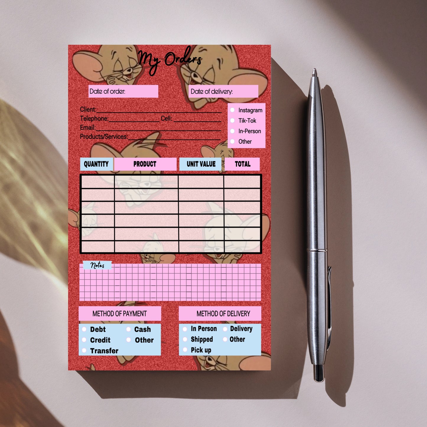 Jerry Order Notepad