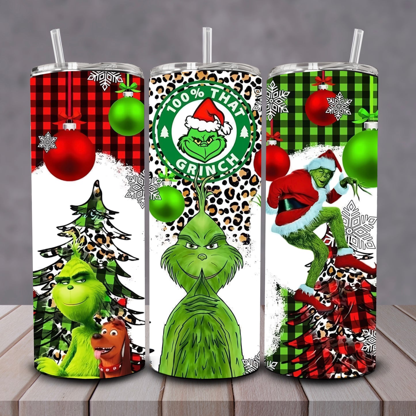 Plaid 100% That Grinch Tumbler