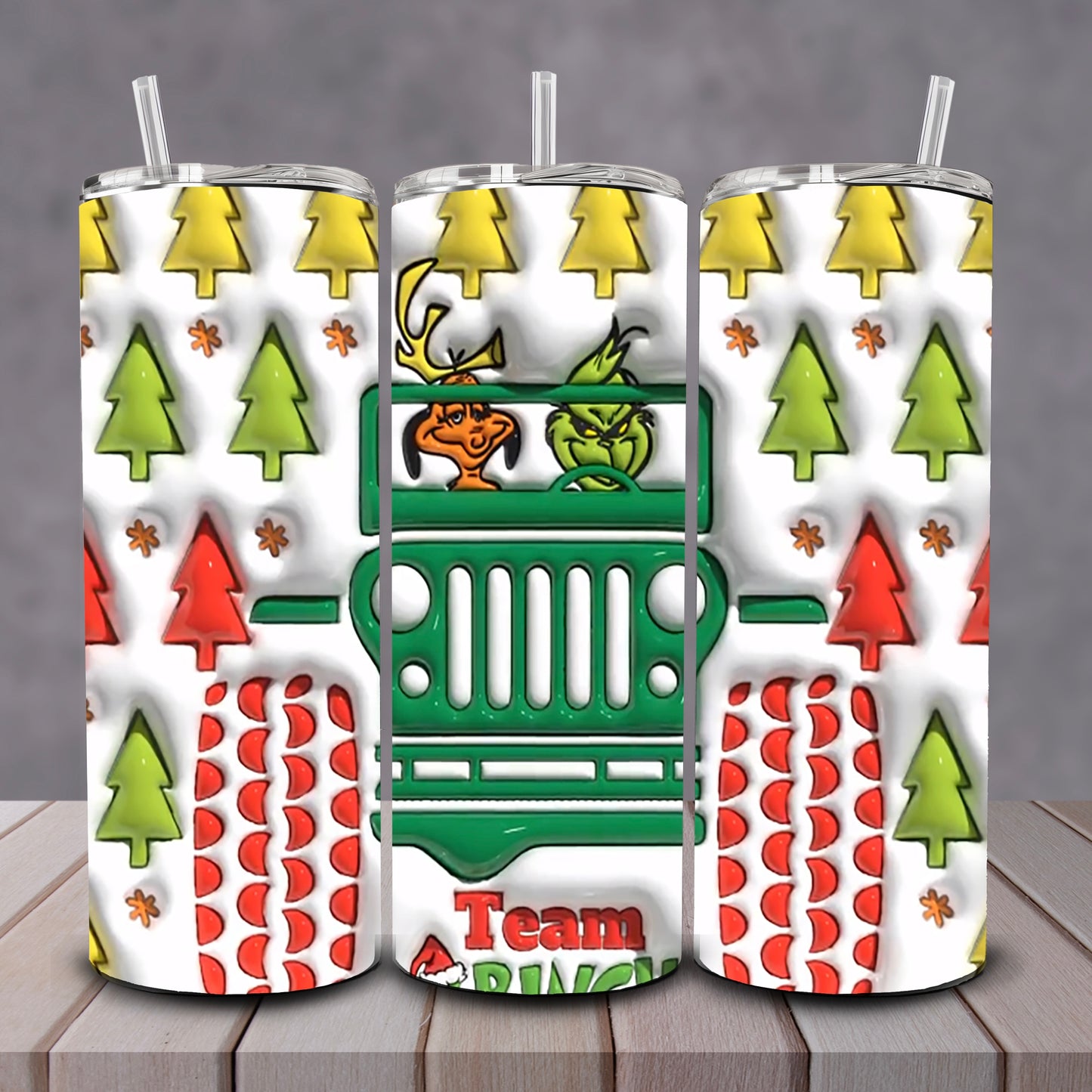 3D Team Grinch Jeep Tumbler