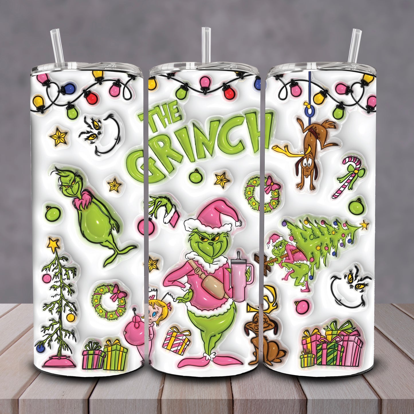 3D The Grinch Stole X-Mas Tumbler
