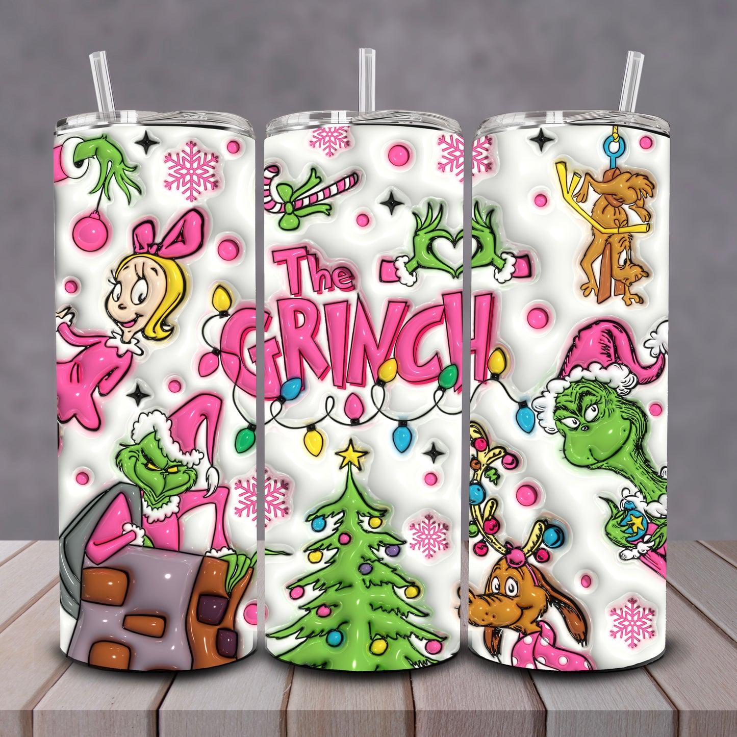 The Grinch Tumbler Pink