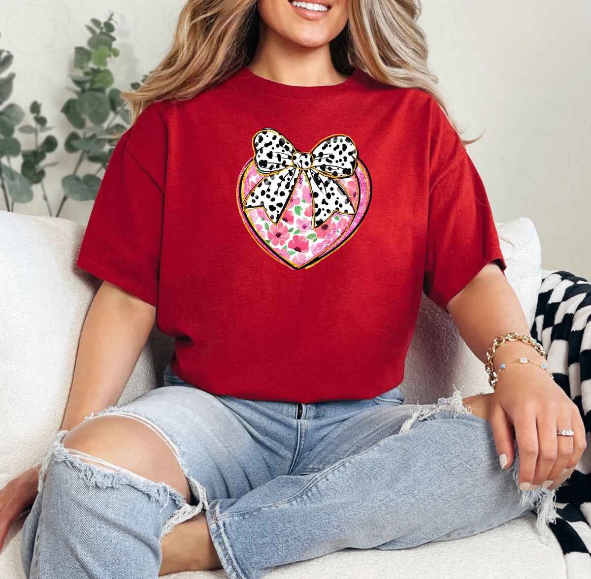 Flowery Heart Bow