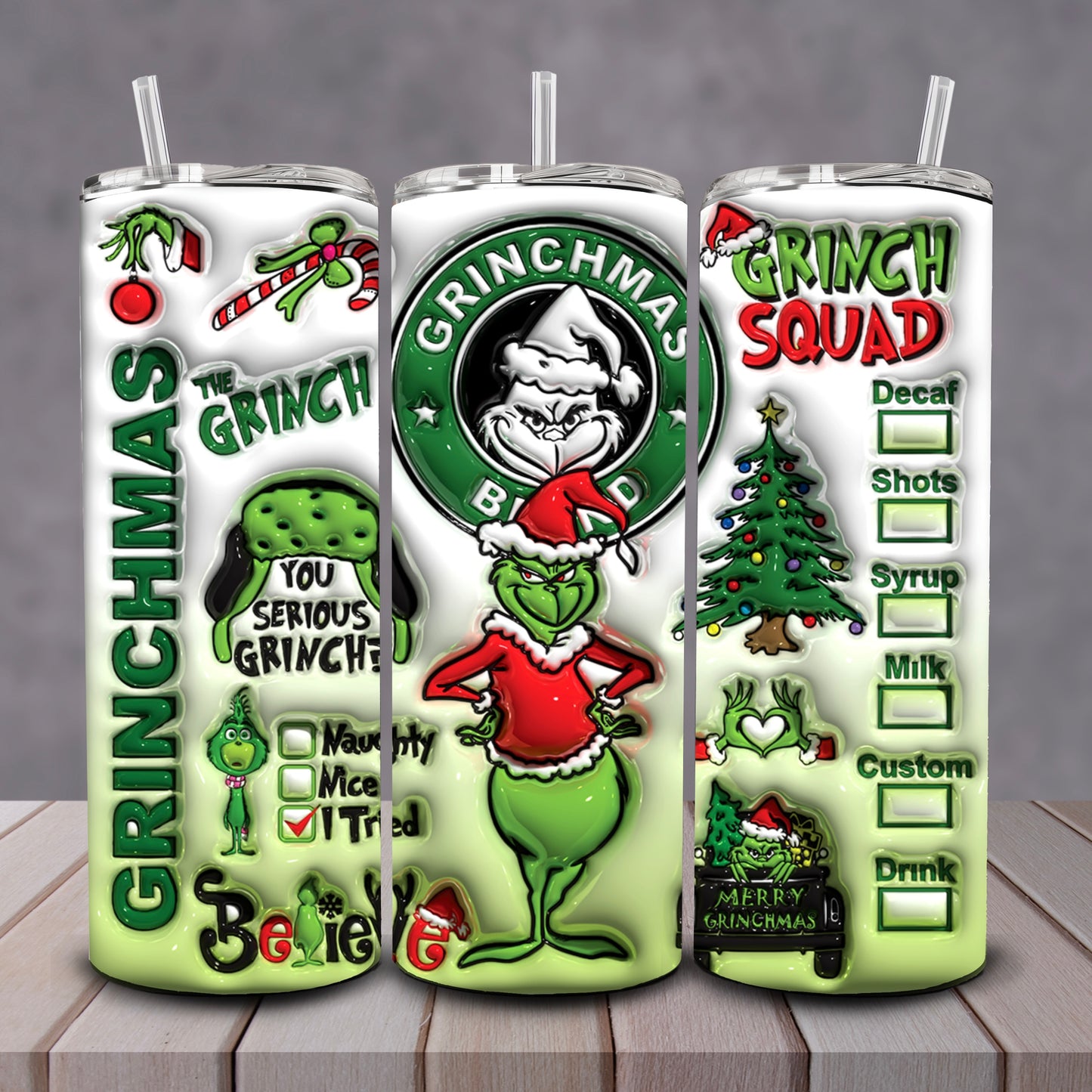 3D Grinchmas Squad Tumbler