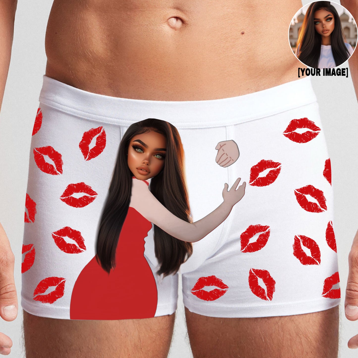 Face On Body Boxer Shorts Kisses