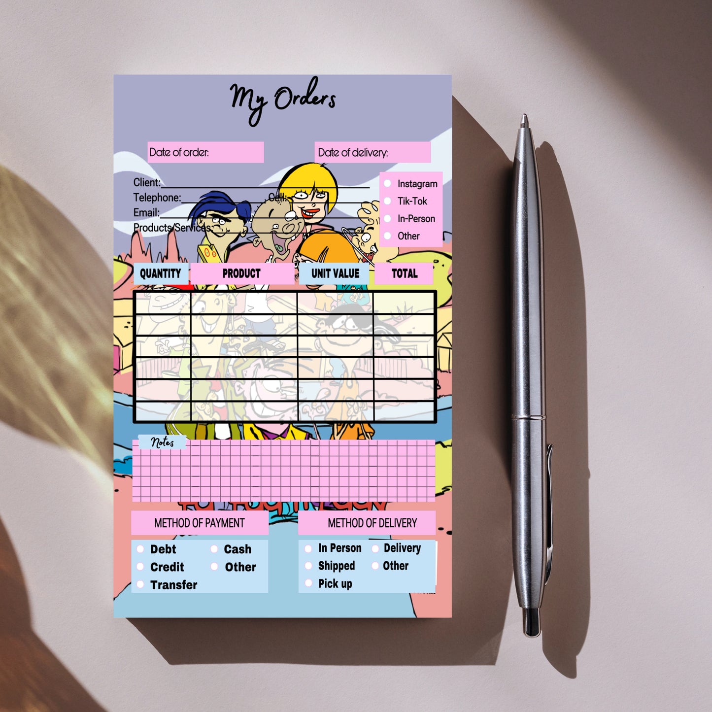 Ed Edd N Eddy Order Notepad