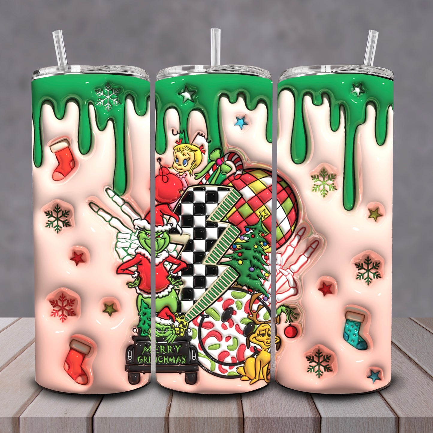 3D Retro Grinch Tumbler