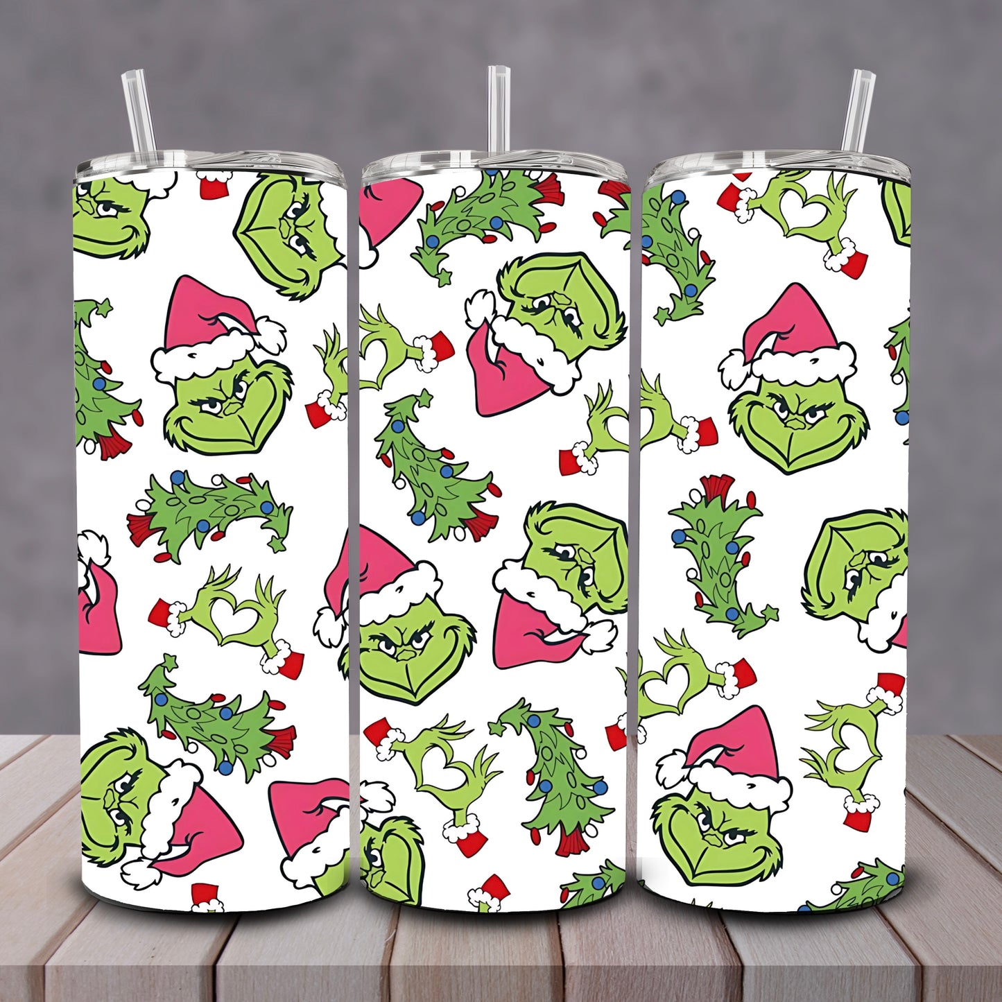 Grinch + Tress + Heart Tumbler