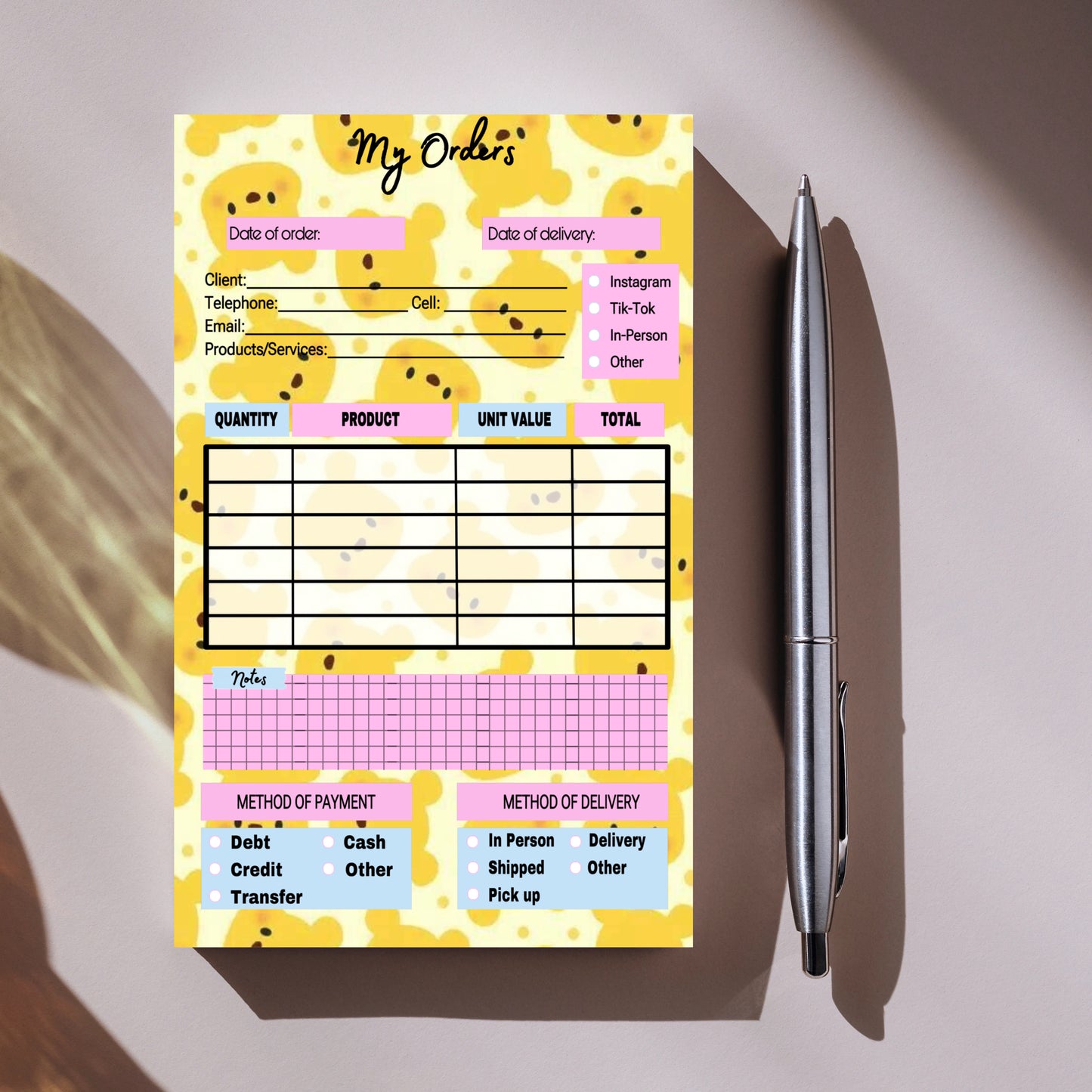 Winnie The Pooh Order Notepad