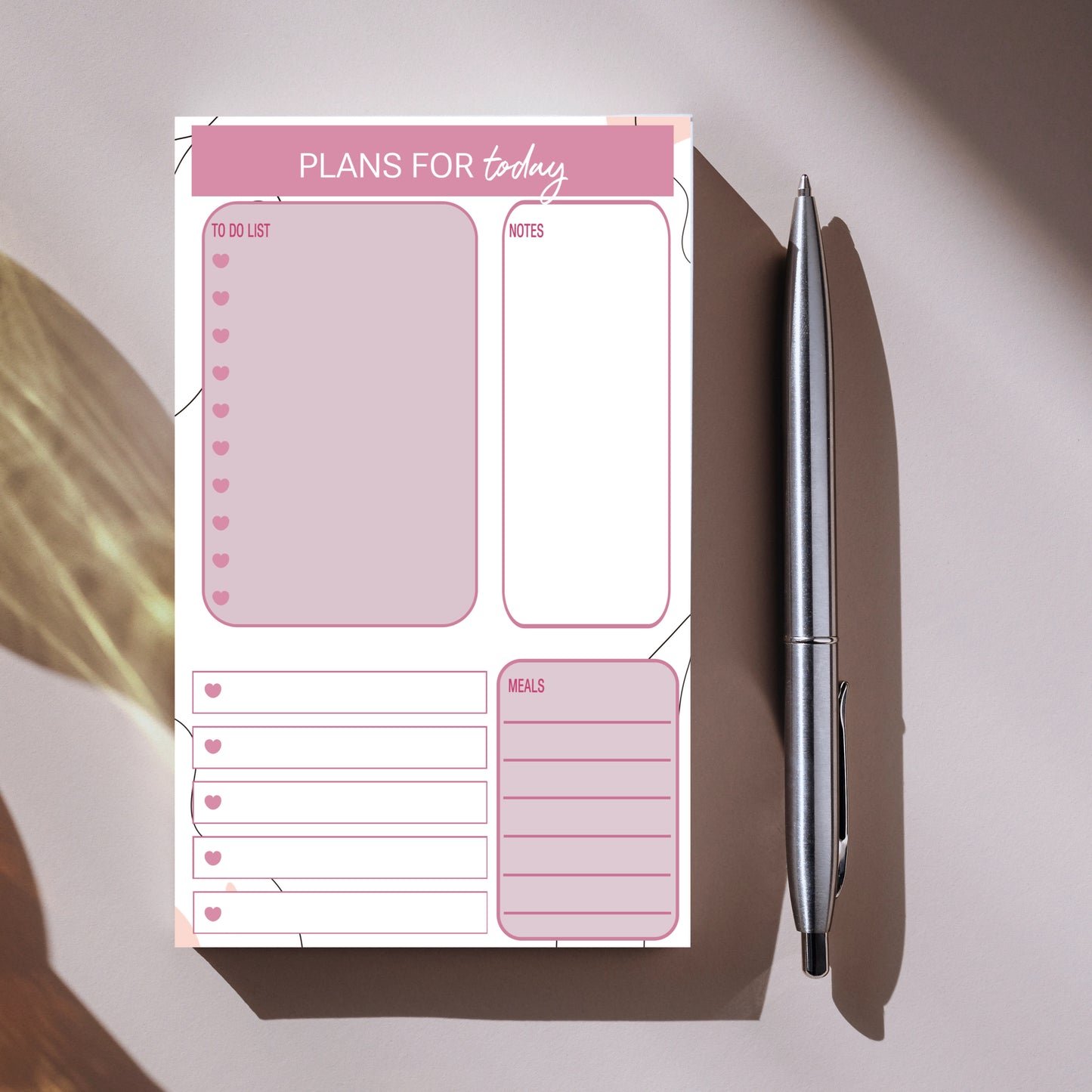 Plans for Today Notepad