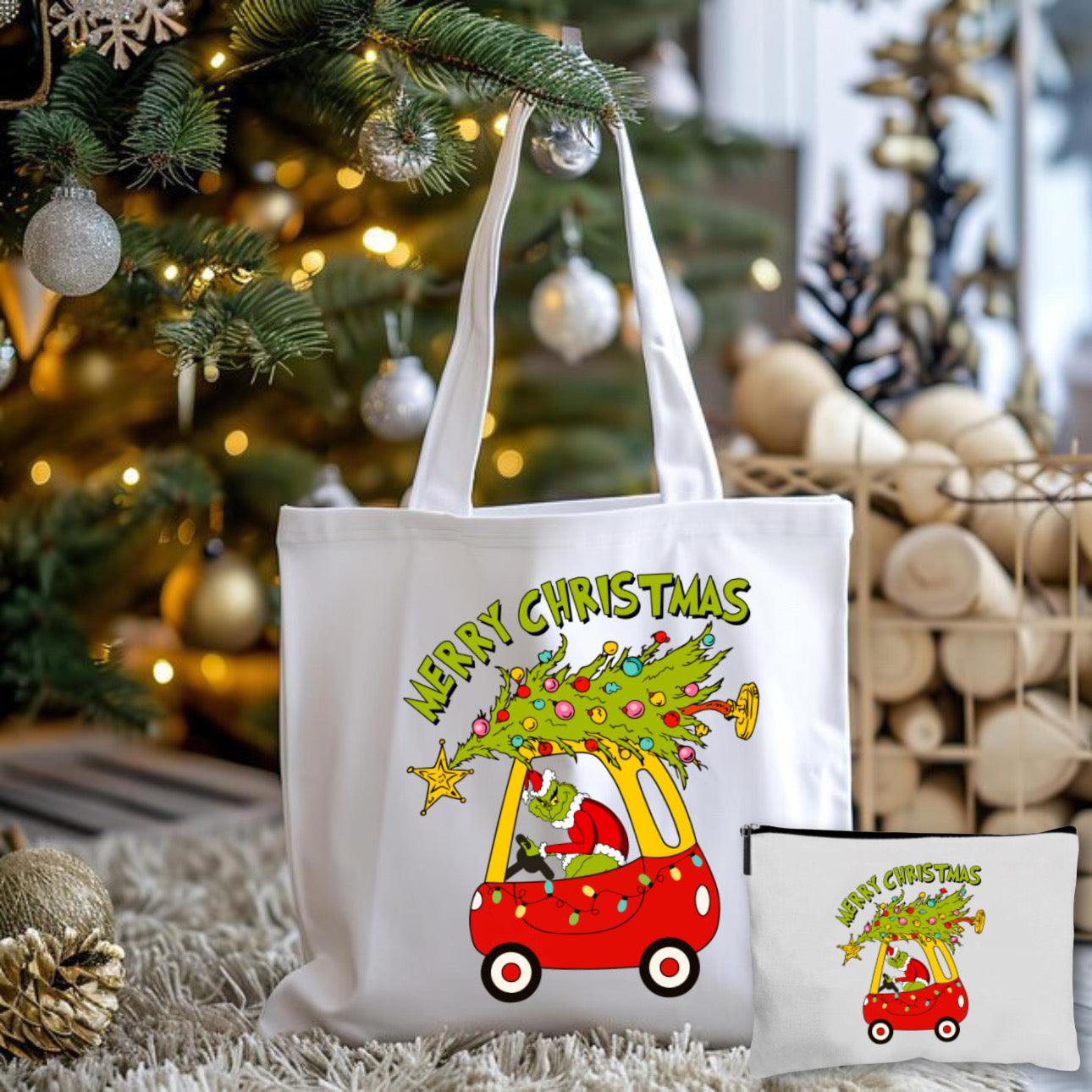 Merry Christmas Tote Bag + Pouch
