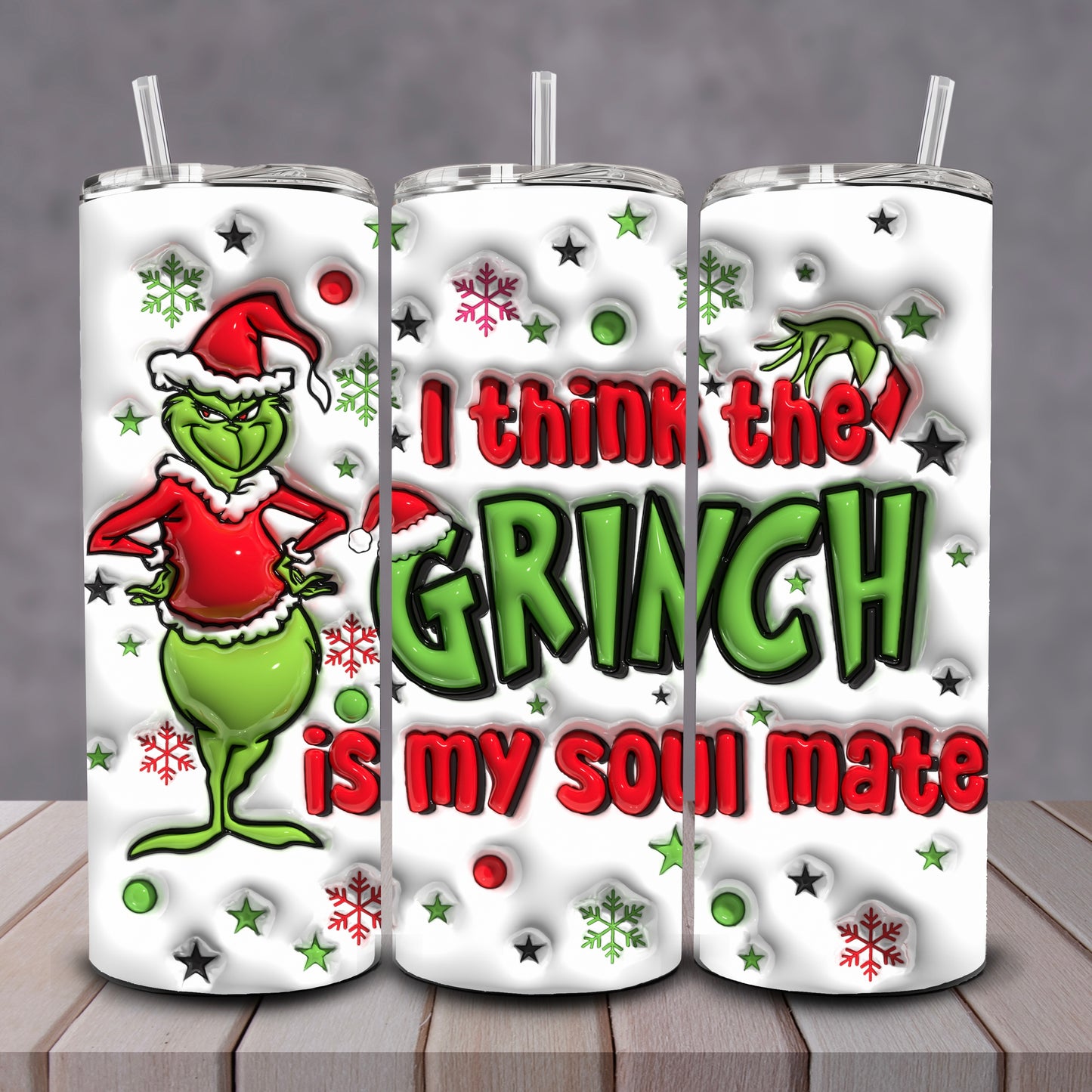 3D Grinch Is My Soul Mate Tumbler