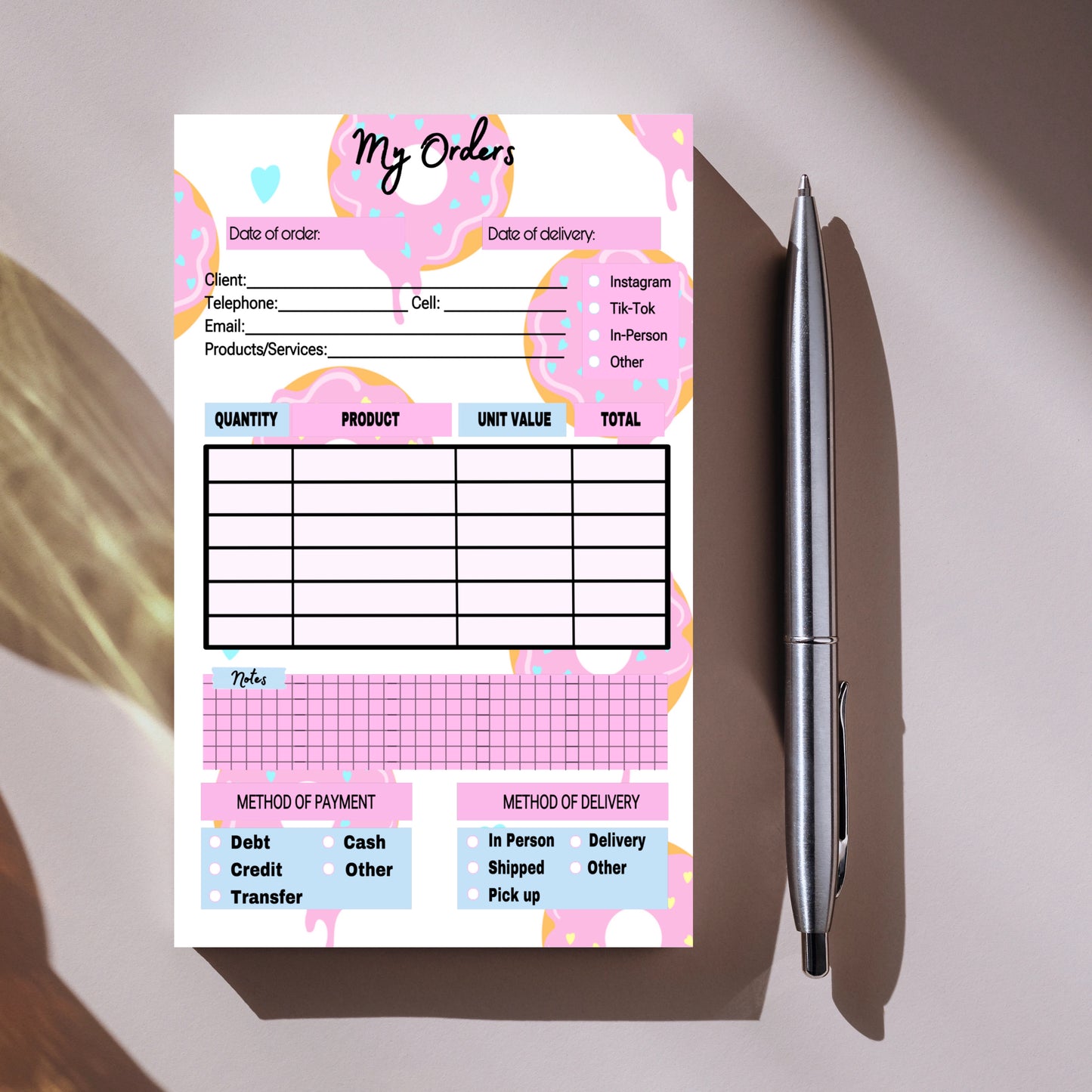 Donuts Order Notepad