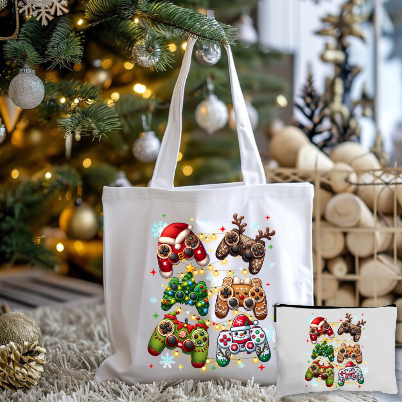 X-Mas Gamer Tote Bag + Pouch