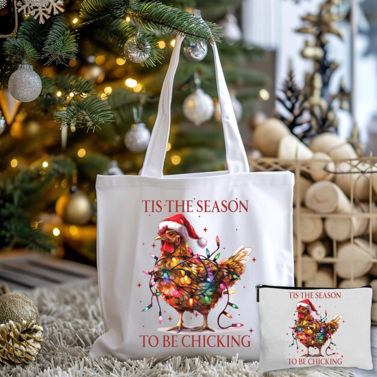 Chicken Season Tote Bag + Pouch