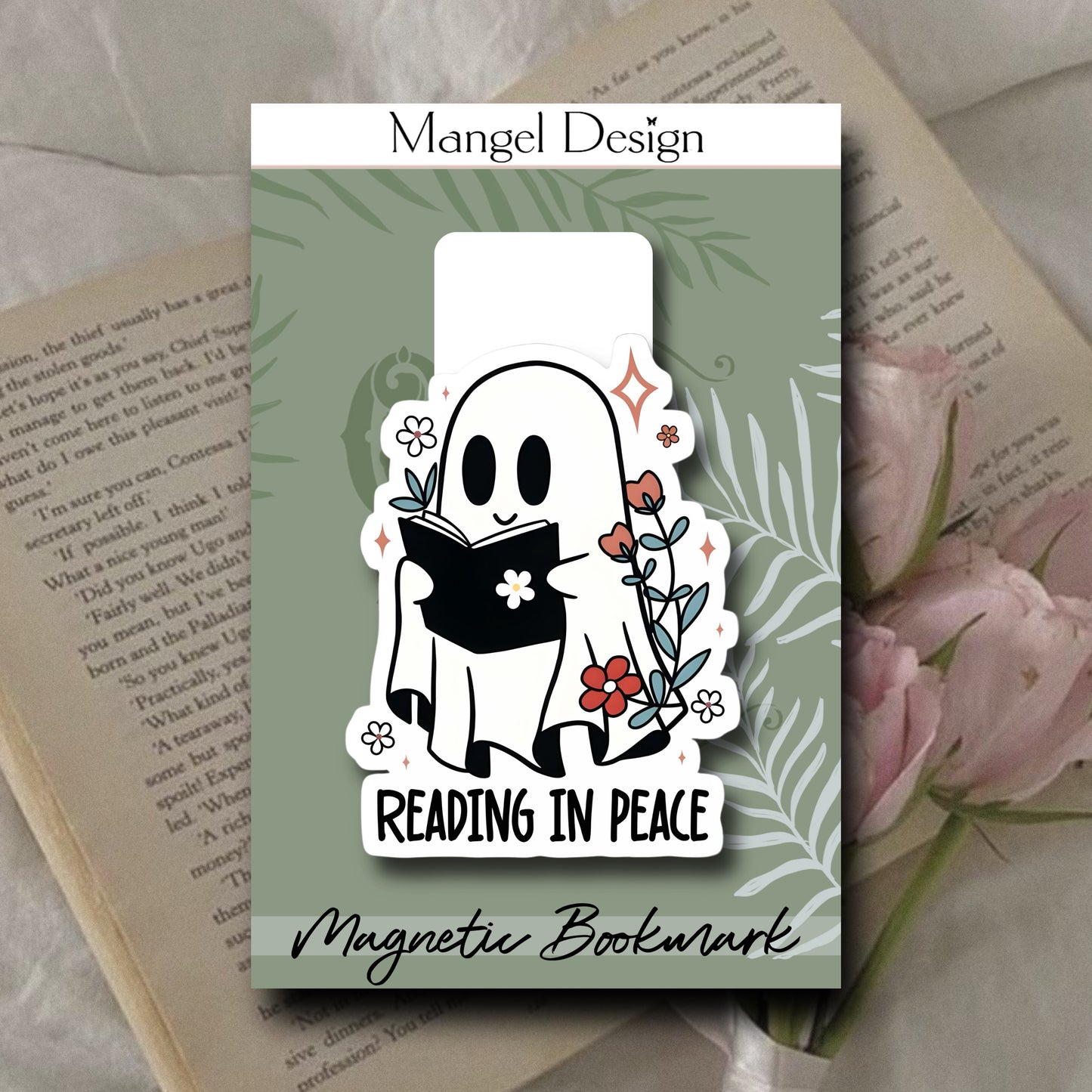 Ghost Reading In Peace Magnetic Bookmark