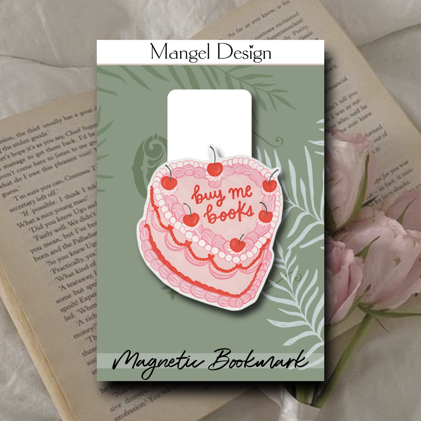 Buy Me Books Cake Magnetic Bookmark