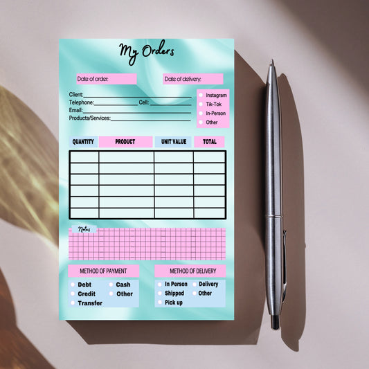 Silk Blue Order Notepad