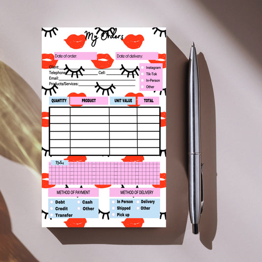 Lash Kiss Order Notepad