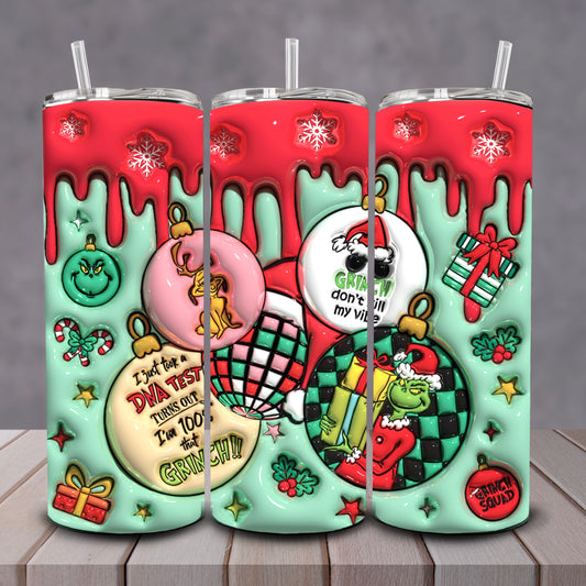 3D Grinch Ornaments Tumbler