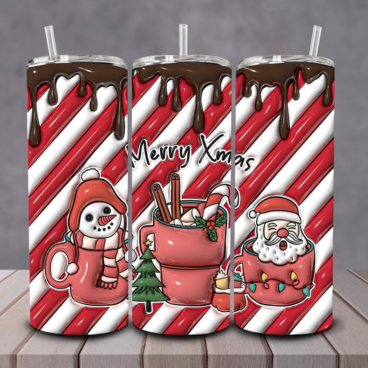 3D Candy Cane Sipping Tumbler