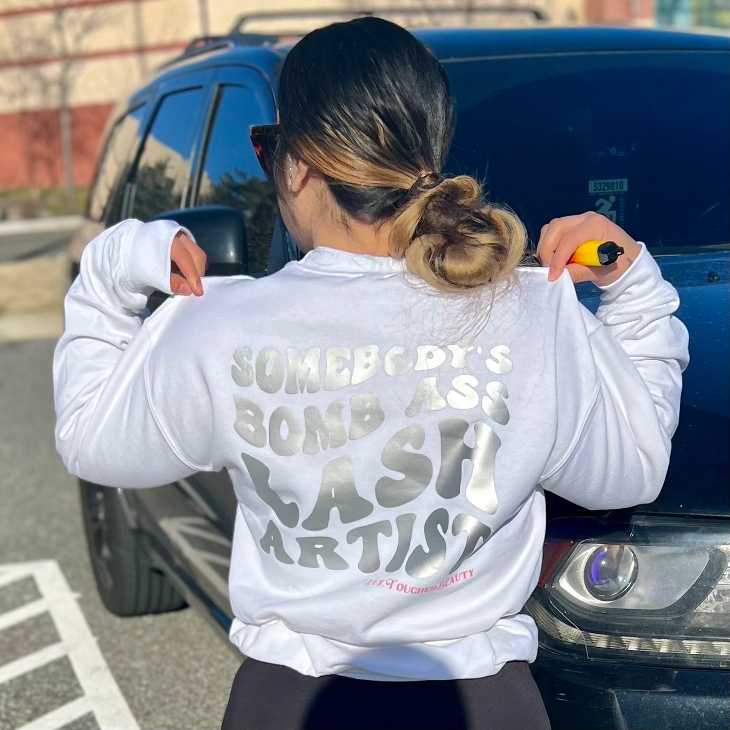 Somebody’s Bomb Ass Lash Artist Crewneck