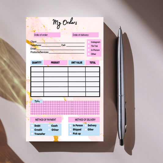 Marble Pink Order Notepad