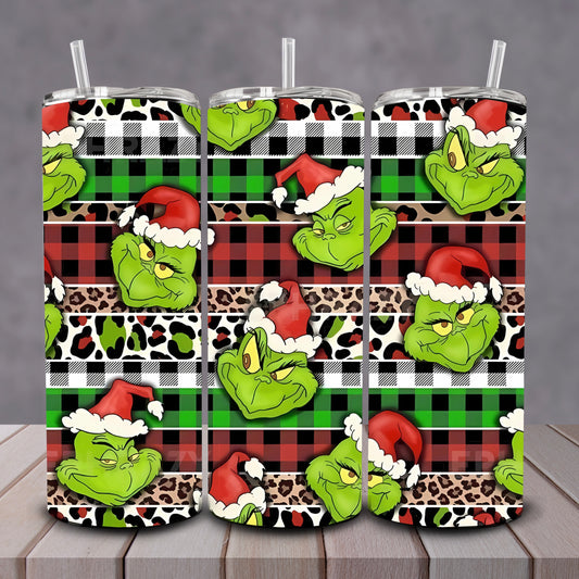 Plaid Grinch Tumbler
