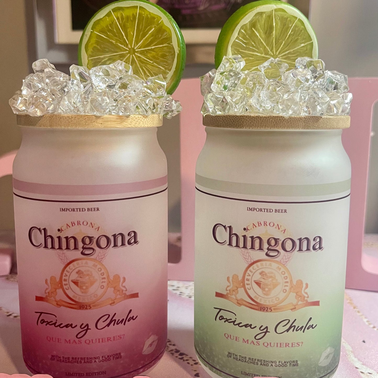 Chingona Frosted Soda Can Cup