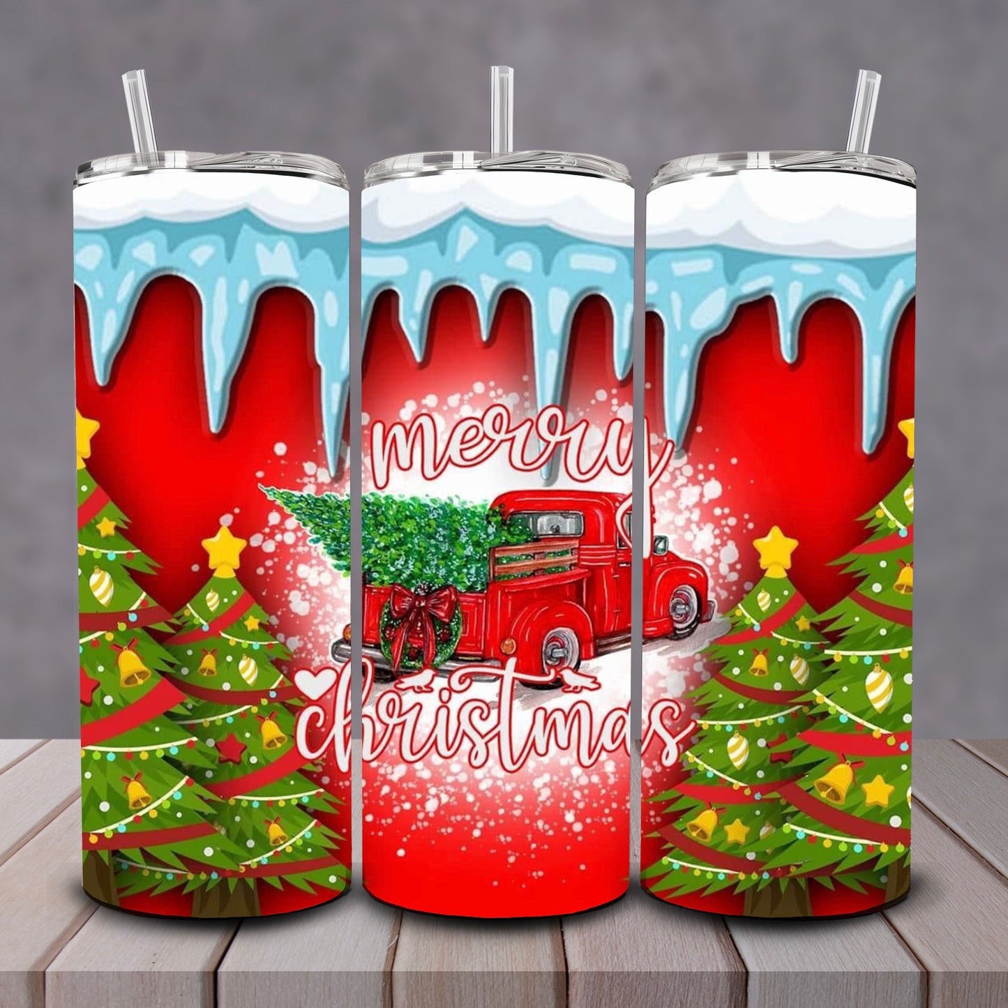Red truck Christmas Tumbler