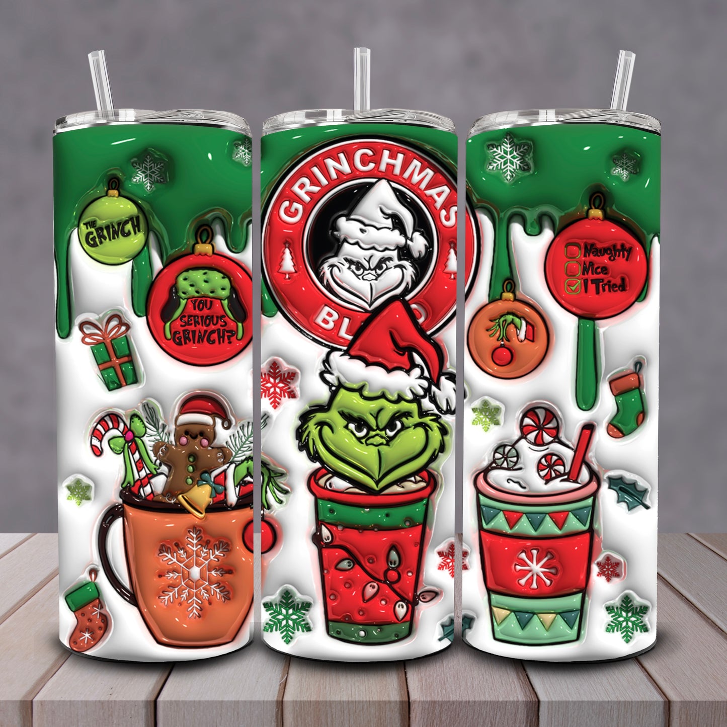 3D Hot Grinchmas Blend Tumbler