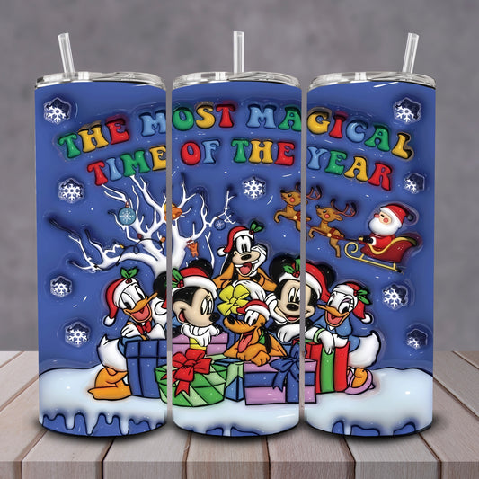 3D Blue Mickey + Friends Christmas Tumbler