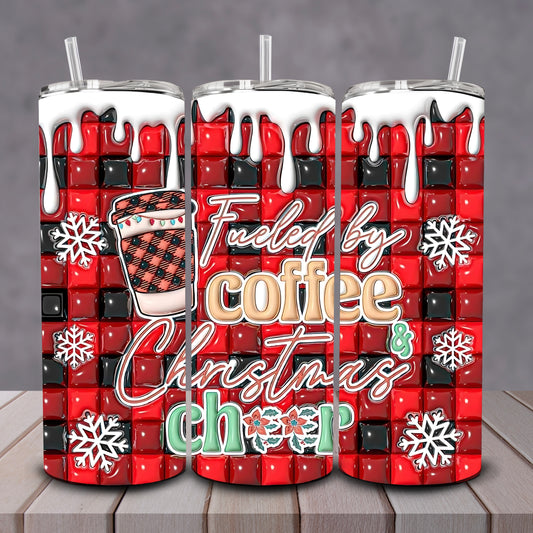 3D Plaid Fueled By Coffee Tumbler