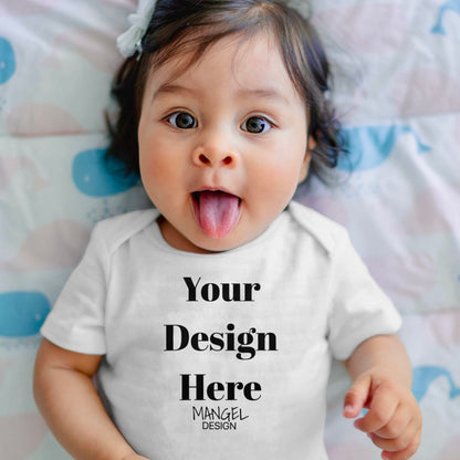 Unisex Custom White Baby Bodysuit