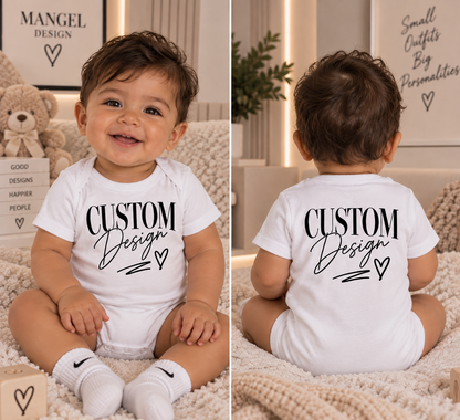 Unisex Custom White Baby Bodysuit