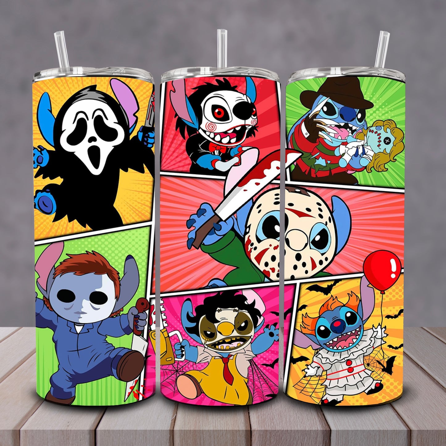 Halloween Comic Stitch Tumbler