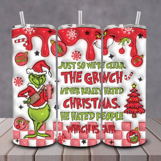 3D Grinch Never Hated X-MAs Tumbler
