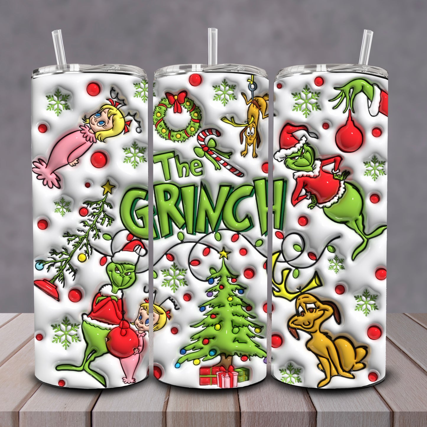 3D The Grinch Crew Tumbler