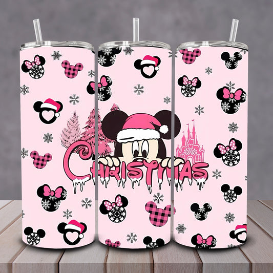 Pink Christmas With Mickey Tumbler