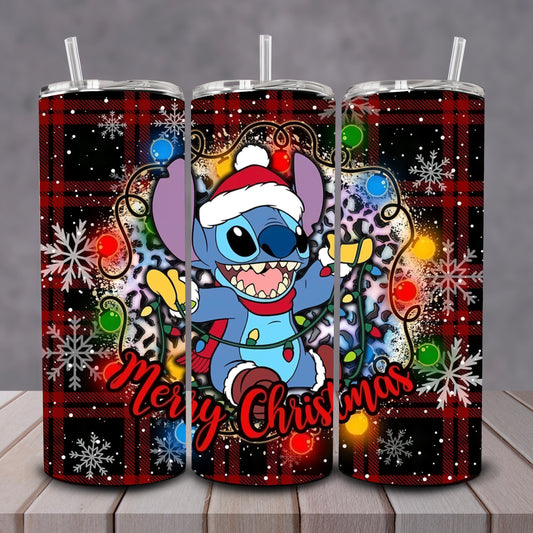 Plaid Stitch Lights Tumbler
