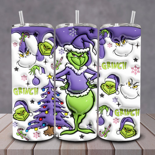 3D Purple Grinch Tree Tumbler