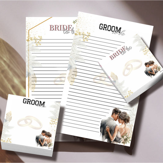 Bride & Groom To Be Notepad & Sticky Notes