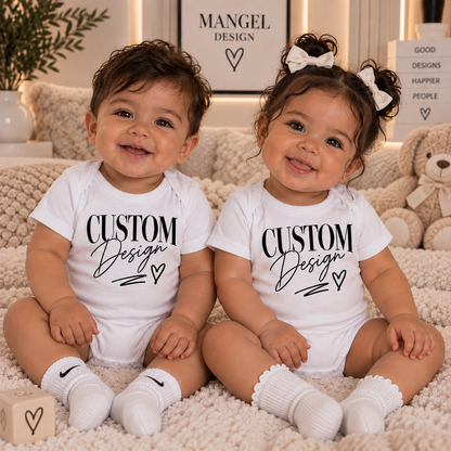 Unisex Custom White Baby Bodysuit