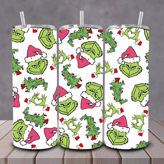 Grinch + Tress + Heart Tumbler