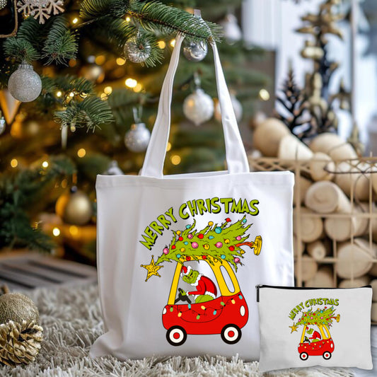 Merry Christmas Tote Bag + Pouch