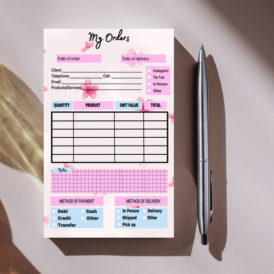 Mini Flowers Order Notepad