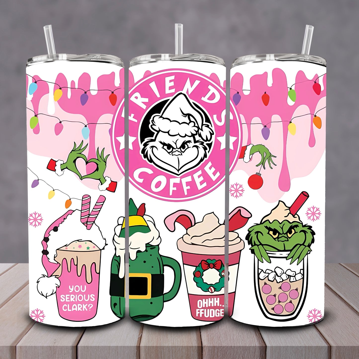 Pink Ohhh Fudge Grinch Tumbler