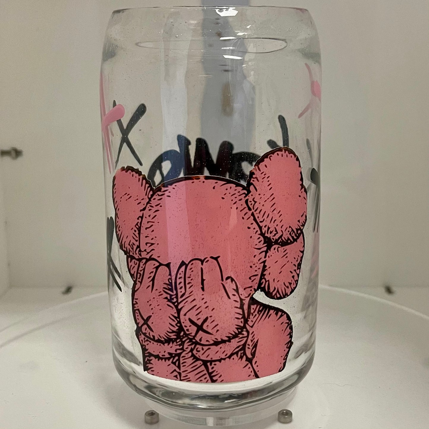 Pink Kaws Soda Can Cup